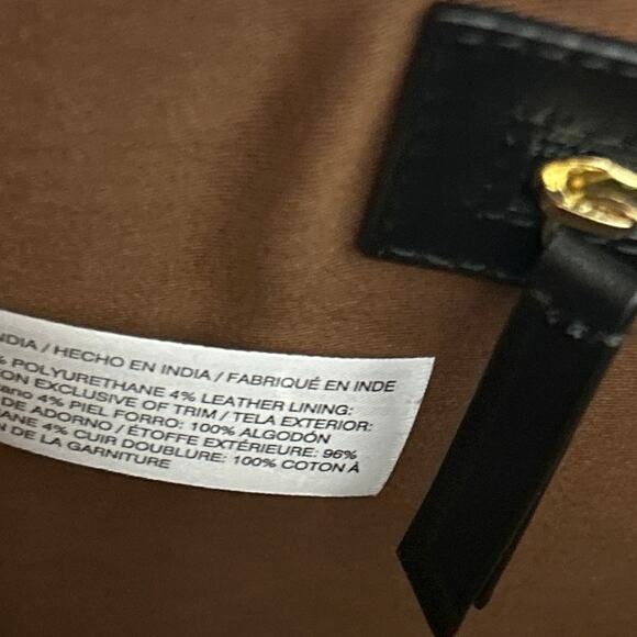 Chico’s Tiger Stripe Structured Tote Bag Animal Print Faux Leather Gold Logo - Picture 8 of 8